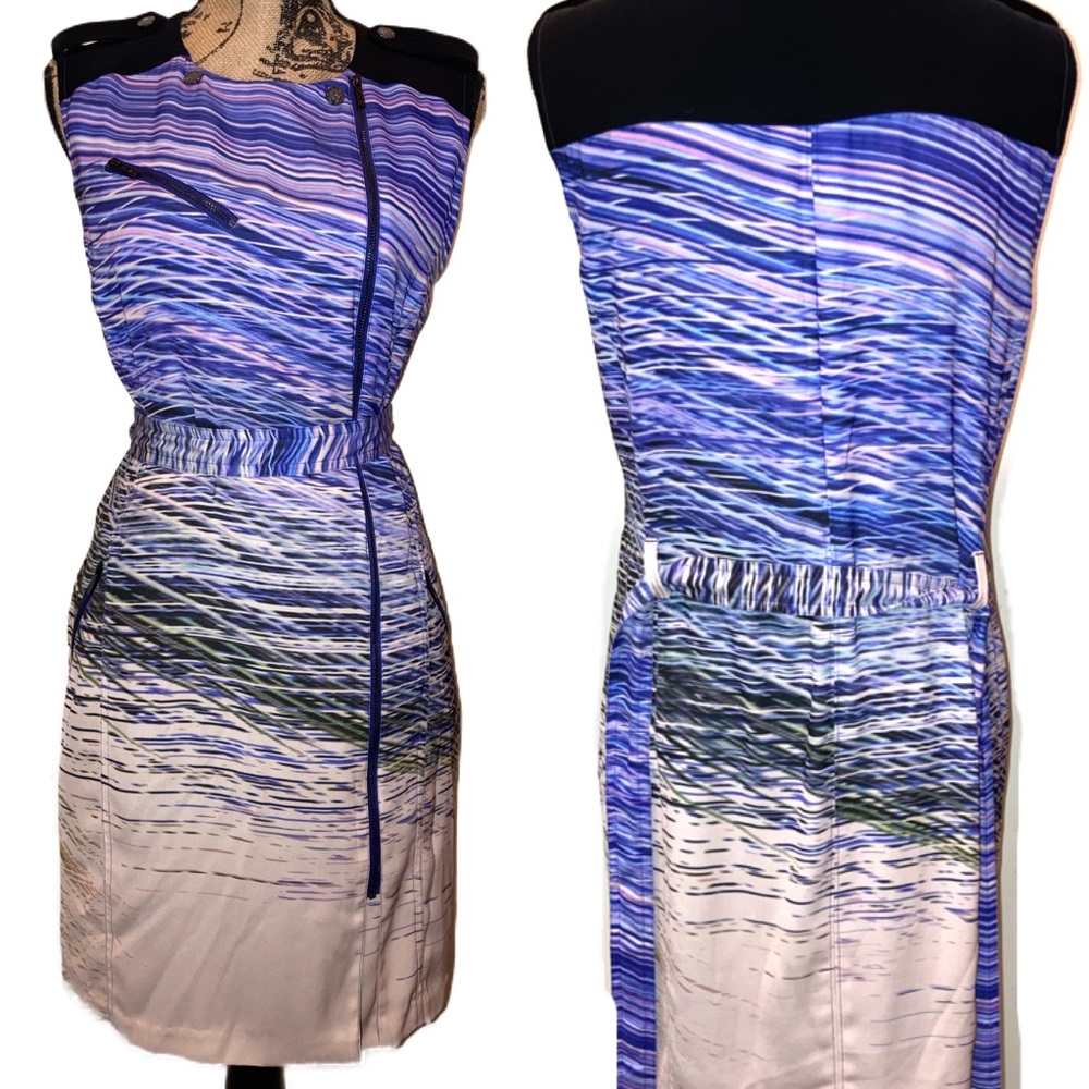 Calvin Klein Multi Zipper Sleeveless Sheath Dress - Picture 2 of 6